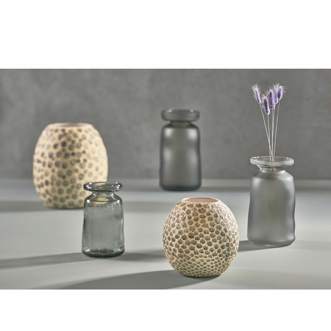 [product_category]-Villa Collection Decorative Vase øx H 18.5x20 Cm, Cream/Grey-Villa Collection-5722000240815-24081-VIL-4