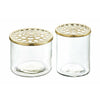 Villa Collection Elva Glass Vases 2 stk med messinglåg