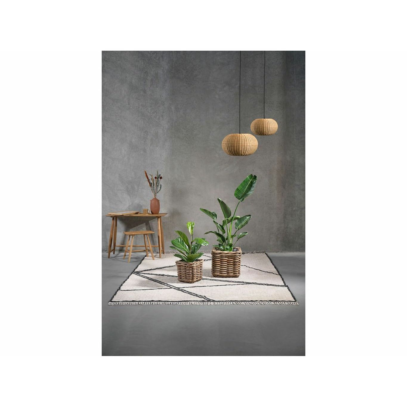 Villa Collection Rug 300x200 Cm, Natural/Black
