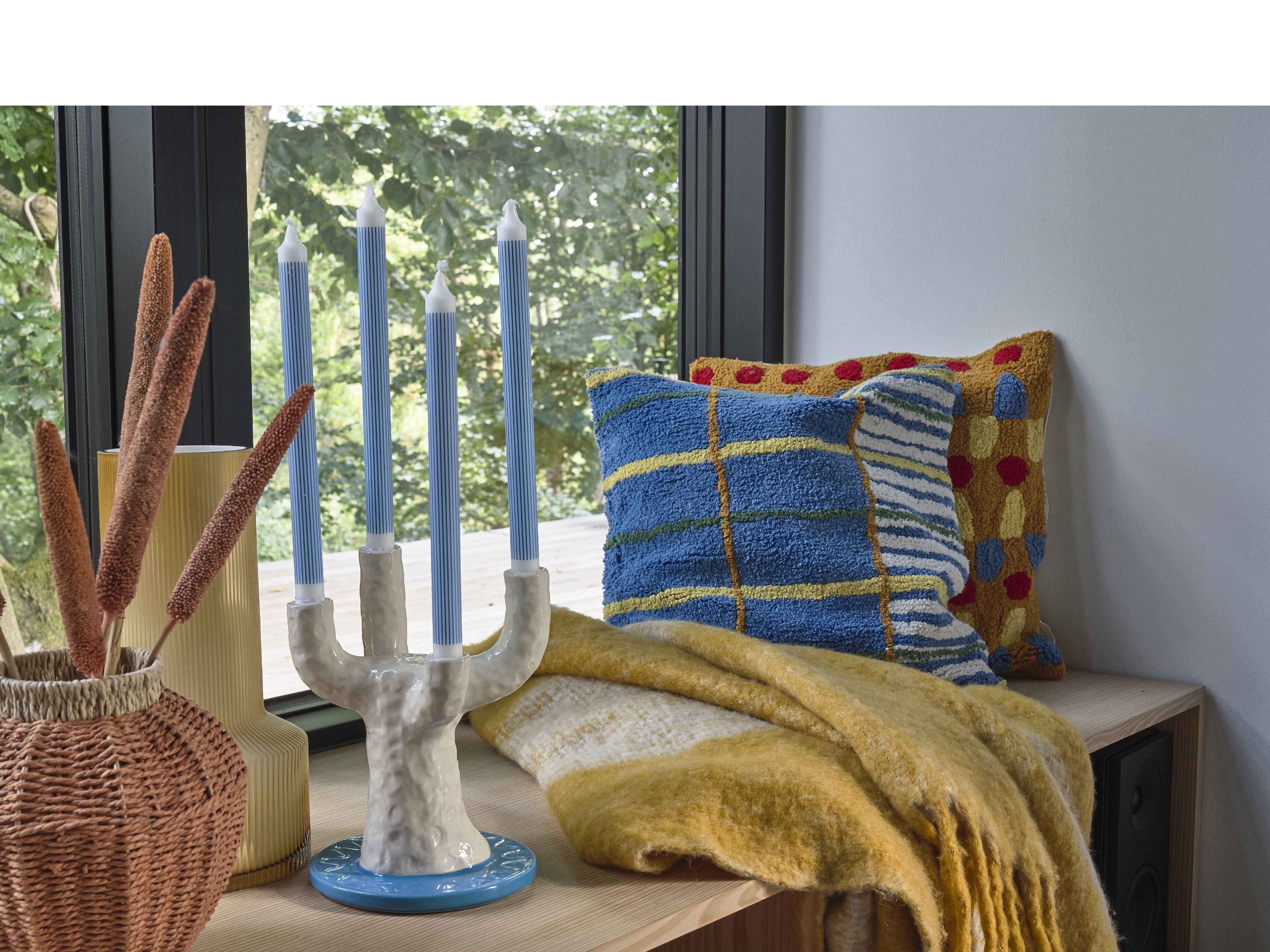 [product_category]-Villa Collection Styles Stick Candle Set Of 4 øx H 2,2x29, Blue-Villa Collection-5722000294191-29419-VIL-4