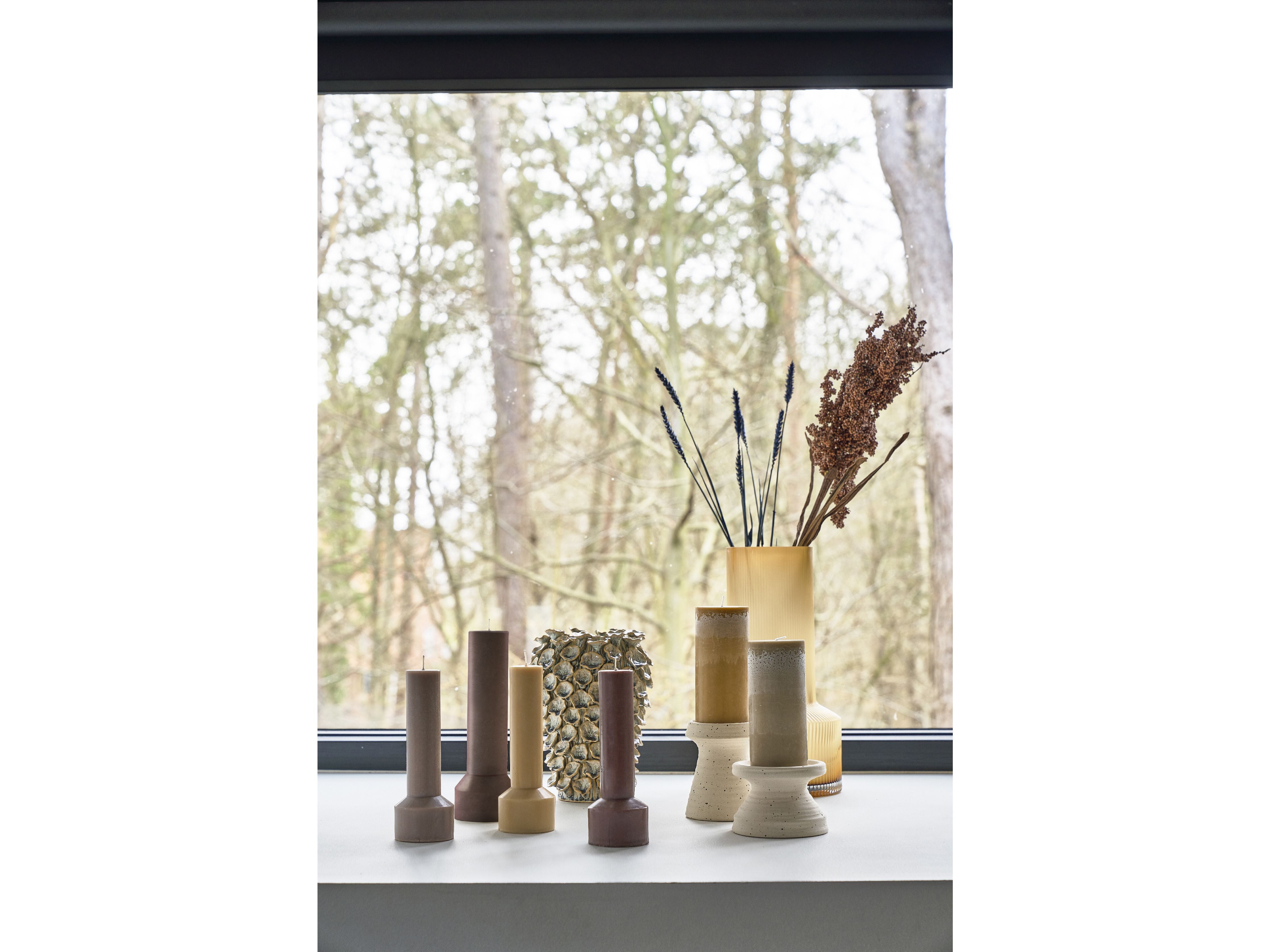 [product_category]-Villa Collection Trae Pillar Candle ø 7.8 X 19 Cm, Amber-Villa Collection-5722000312826-31282-VIL-2
