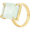 Vincent Candy Rock Sky Blue Topaz Ring Gold Plated, Size 52
