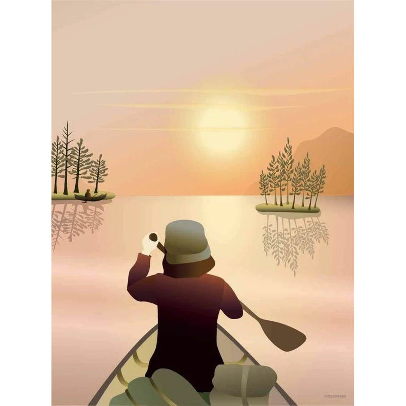 [product_category]-Vissevasse Canoeing On The Lake Poster, 30 X40 Cm-Vissevasse-5713138001621-F-2020-016-M-VIS-2
