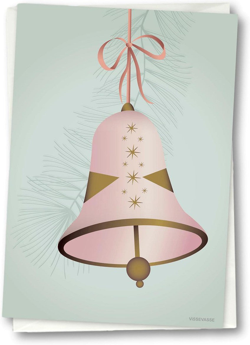 [product_category]-Vissevasse Christmas Bell Greeting Card 10.5 X15 Cm, Pink-Vissevasse-5713138611509-F-2016-115-XS-VIS-1