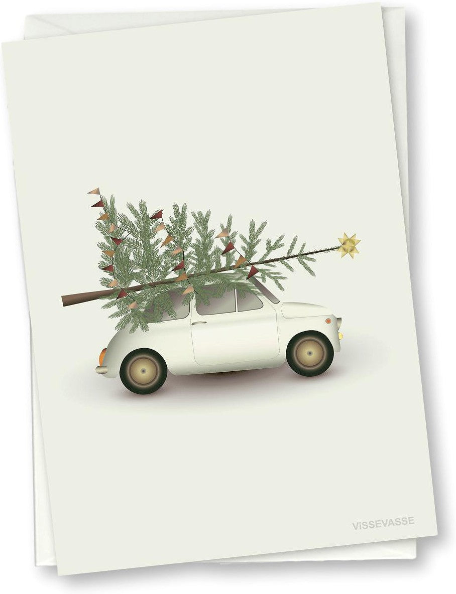 [product_category]-Vissevasse Christmas Tree & Little Car Greeting Card, 10,5x15cm-Vissevasse-5713138719403-F-2017-194-XS-VIS-1