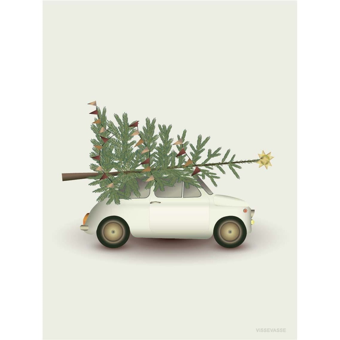 [product_category]-Vissevasse Christmas Tree & Little Car Poster, 30 X40 Cm-Vissevasse-5713138719427-F-2017-194-M-VIS-1