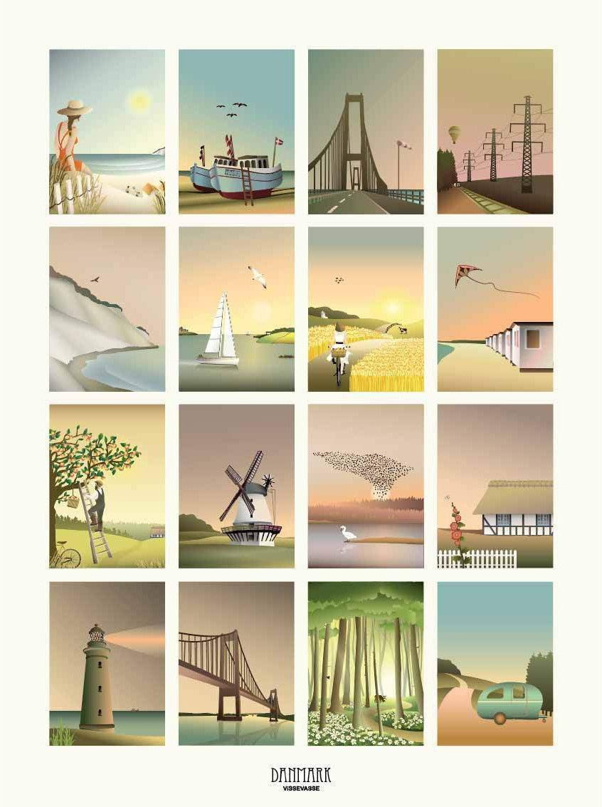 [product_category]-Vissevasse Denmark Motifs Poster, 15 X21 Cm-Vissevasse-5713138805717-F-2018-057-S-VIS-1