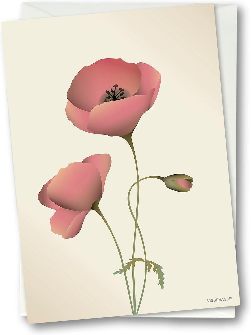 [product_category]-Vissevasse Poppy Greeting Card, Meringue, 10,5x15cm-Vissevasse-5713138605003-F-2016-050-XS-VIS-1