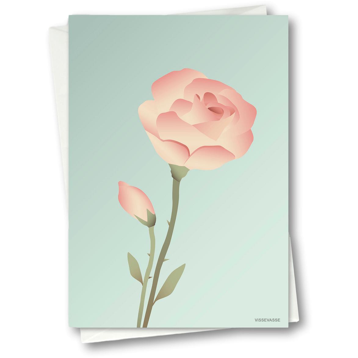 [product_category]-Vissevasse Rose Greeting Card 15 X21 Cm, Mint-Vissevasse-5713138604617-F-2016-046-S-VIS-1