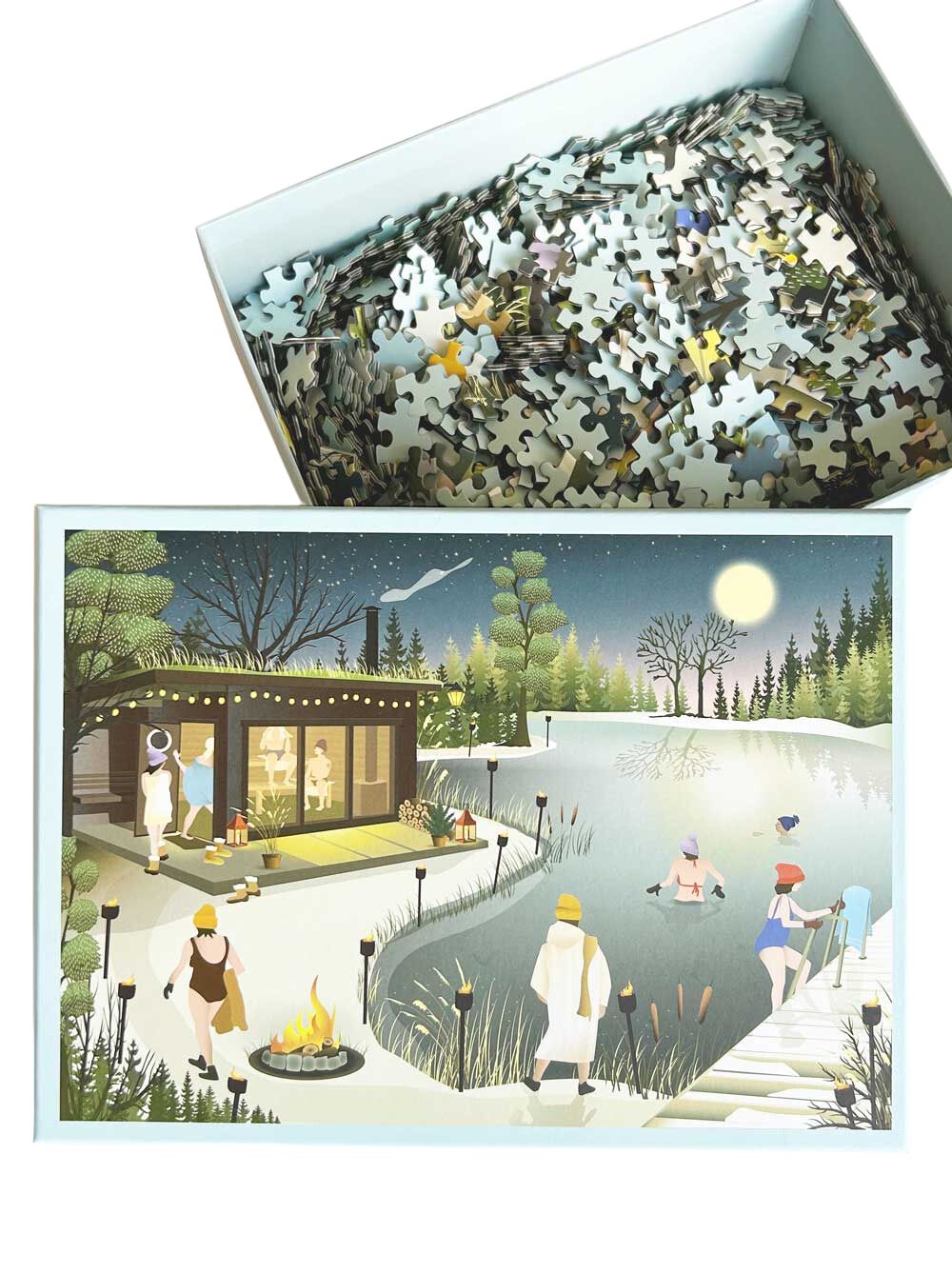 [product_category]-Vissevasse Sauna By The Lake Puzzle 1000 Pcs-Vissevasse-5713138301790-F-2023-017-G3-VIS-1