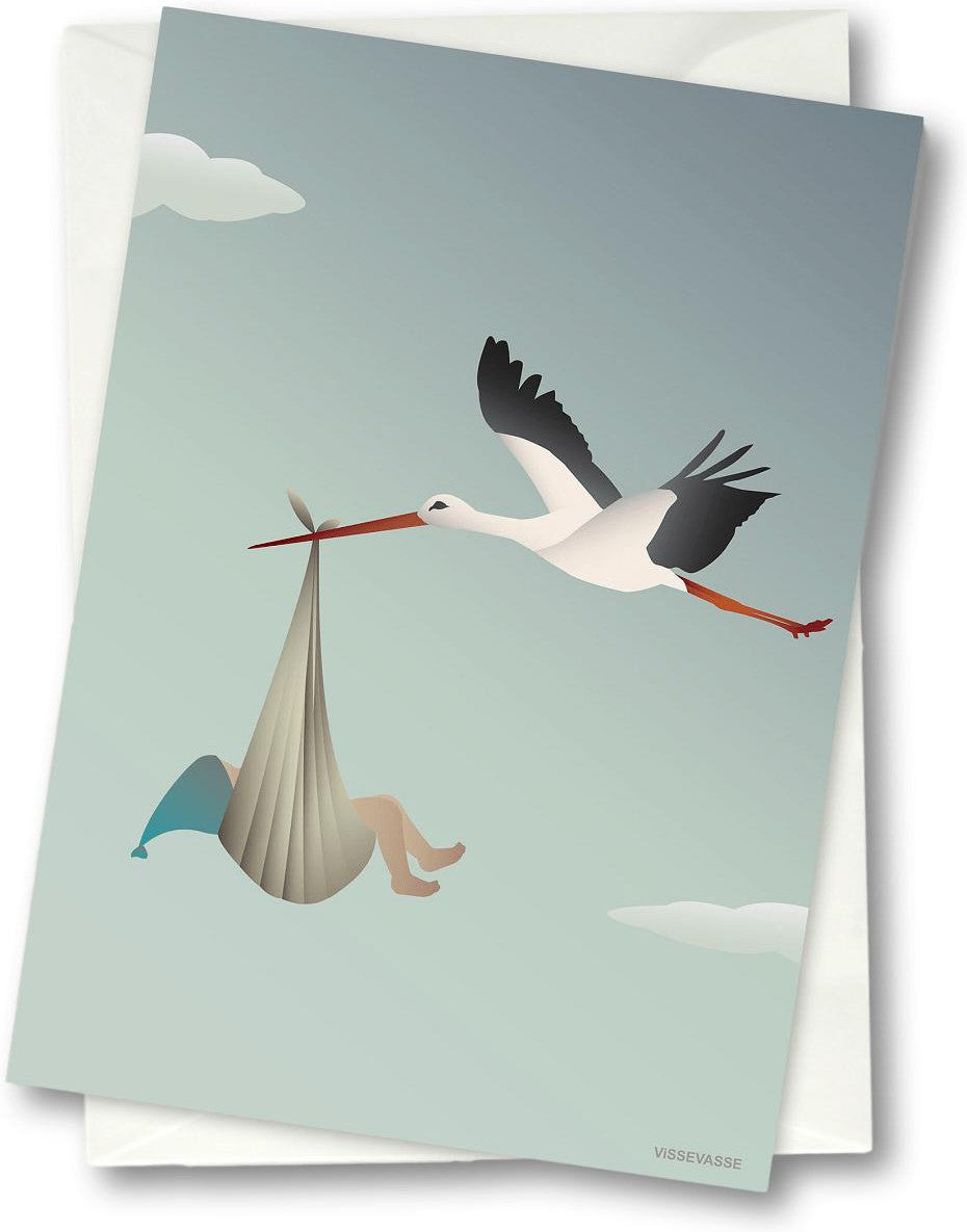 [product_category]-Vissevasse Stork Greeting Card 10.5 X15 Cm, Blue-Vissevasse-5713138605607-F-2016-056-XS-VIS-1