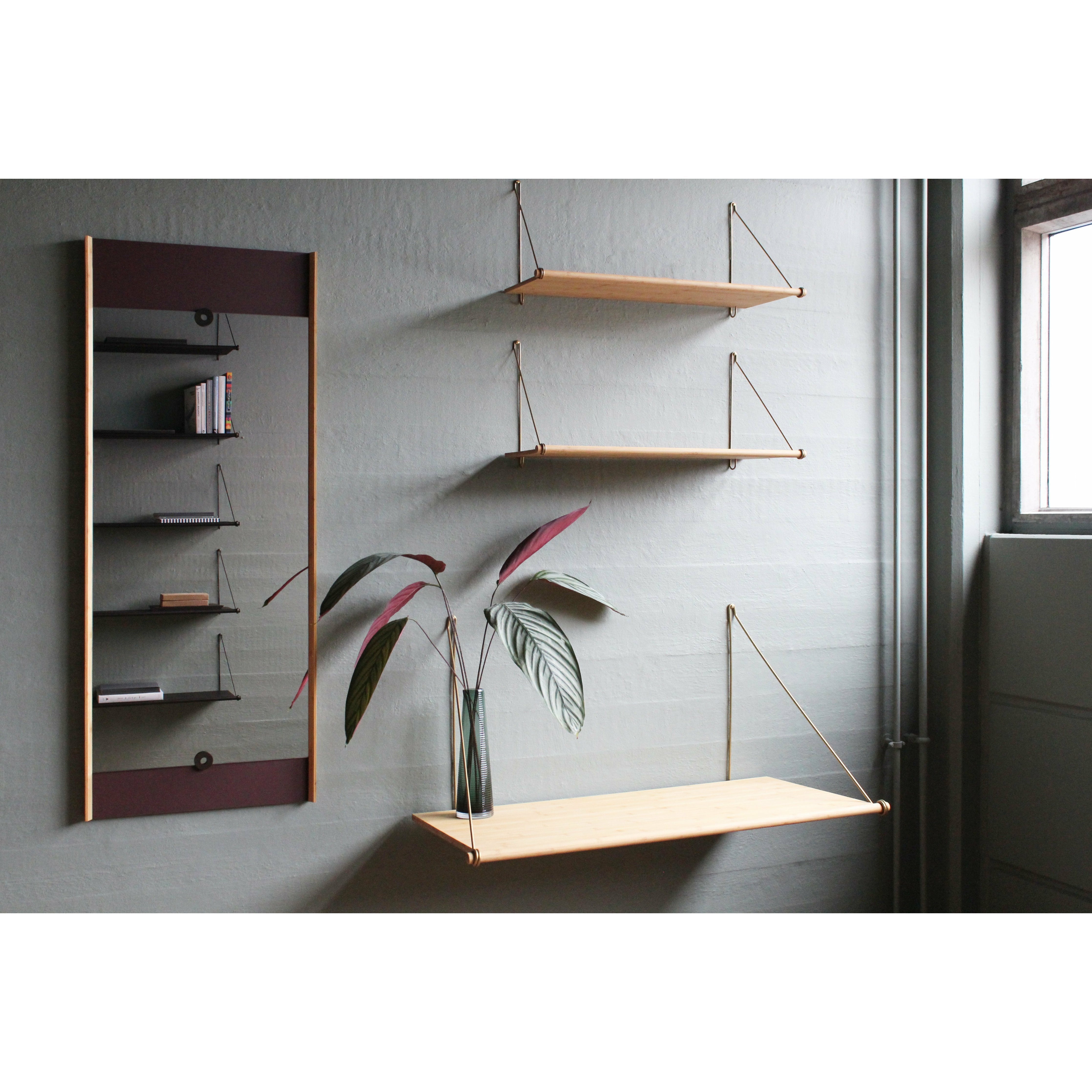 We Do Wood Layer Mirror Burgundy Red, 125 cm