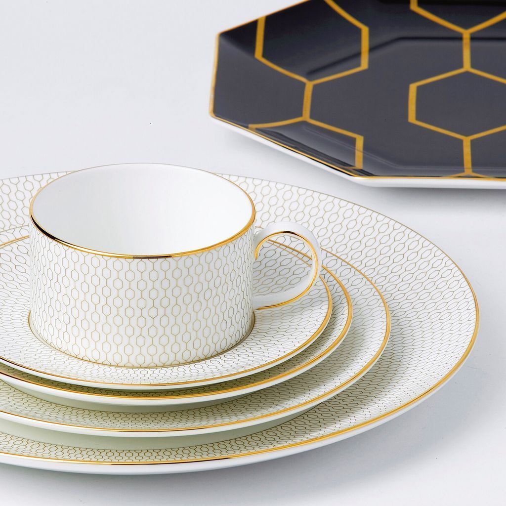 [product_category]-Wedgwood Arris Teacup 0,18 L & Saucer, White/Gold-Wedgwood-701587194891-40007548-WED-2