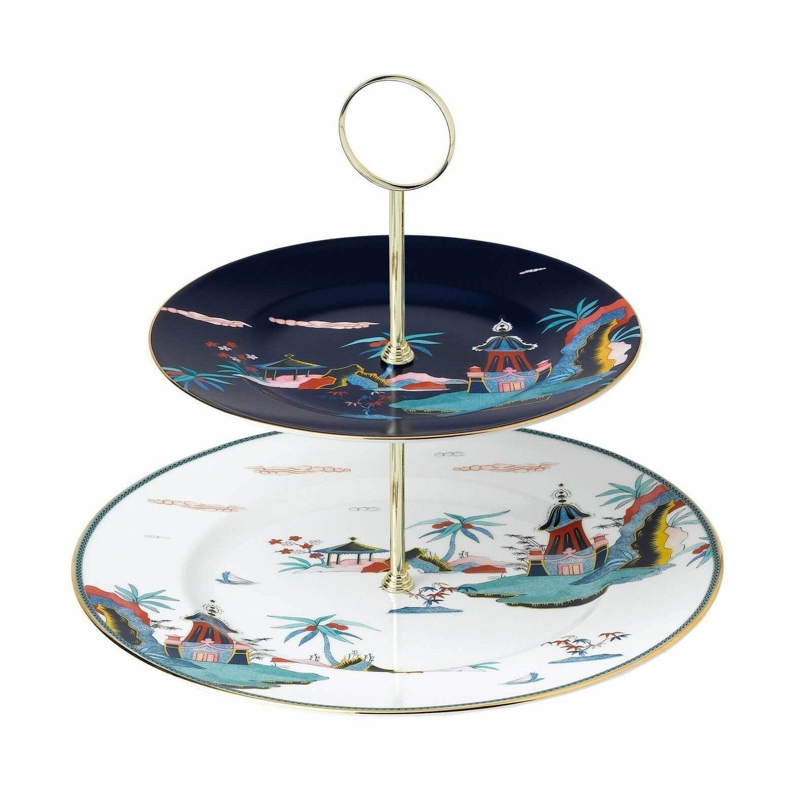 [product_category]-Wedgwood Wonderlust Blue Pagoda Etagere 2 Layer Gift Box, Blue-Wedgwood-701587413886-40035118-WED-1