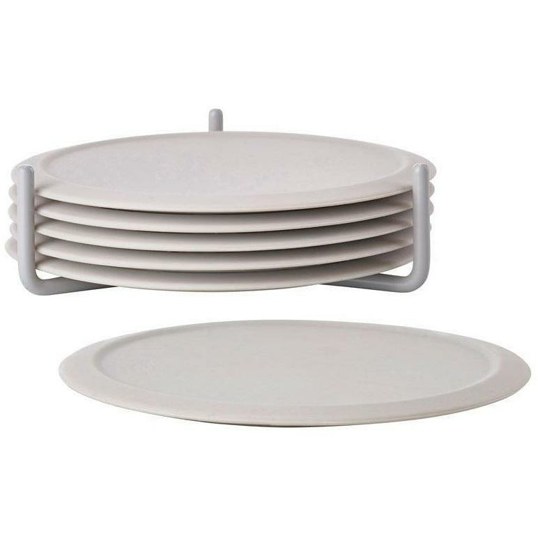 [product_category]-Zone Denmark Singles Glass Coaster 6 Pcs, Warm Grey-Zone Denmark-5708760656974-330305-ZON-1