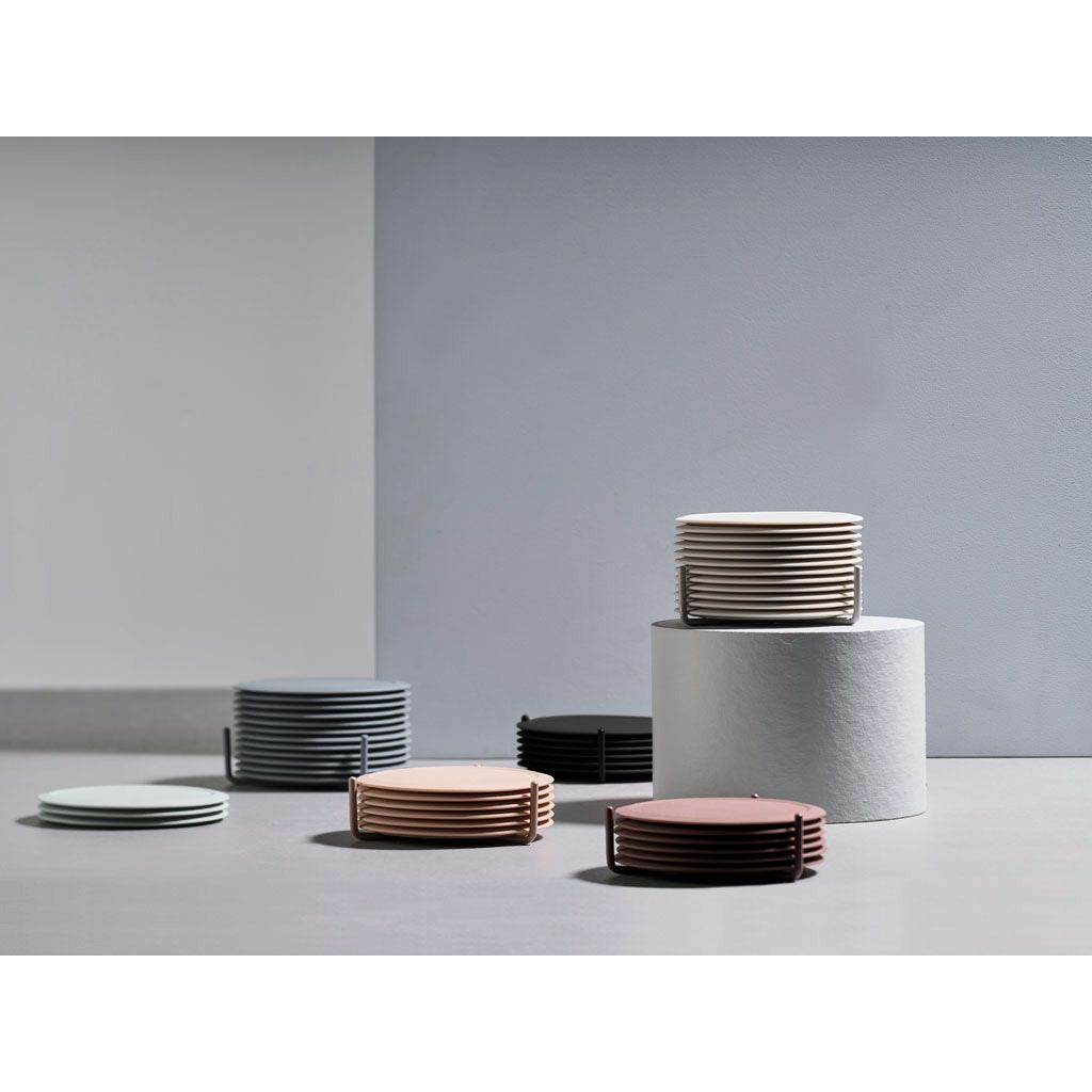 [product_category]-Zone Denmark Singles Glass Coaster 6 Pcs, Warm Grey-Zone Denmark-5708760656974-330305-ZON-3