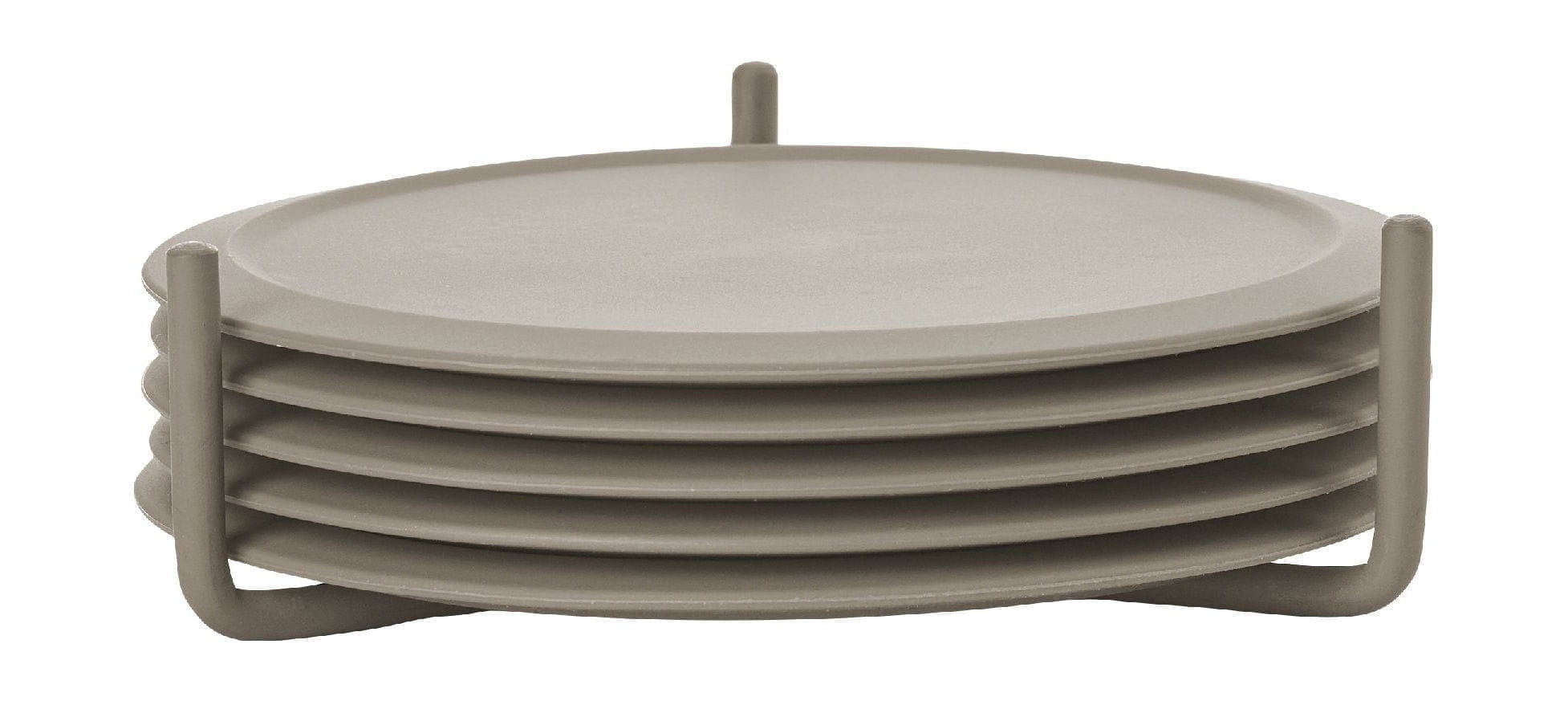 [product_category]-Zone Denmark Singles Glass Coaster Set Of 6, Taupe-Zone Denmark-5722000280729-28072-ZON-1