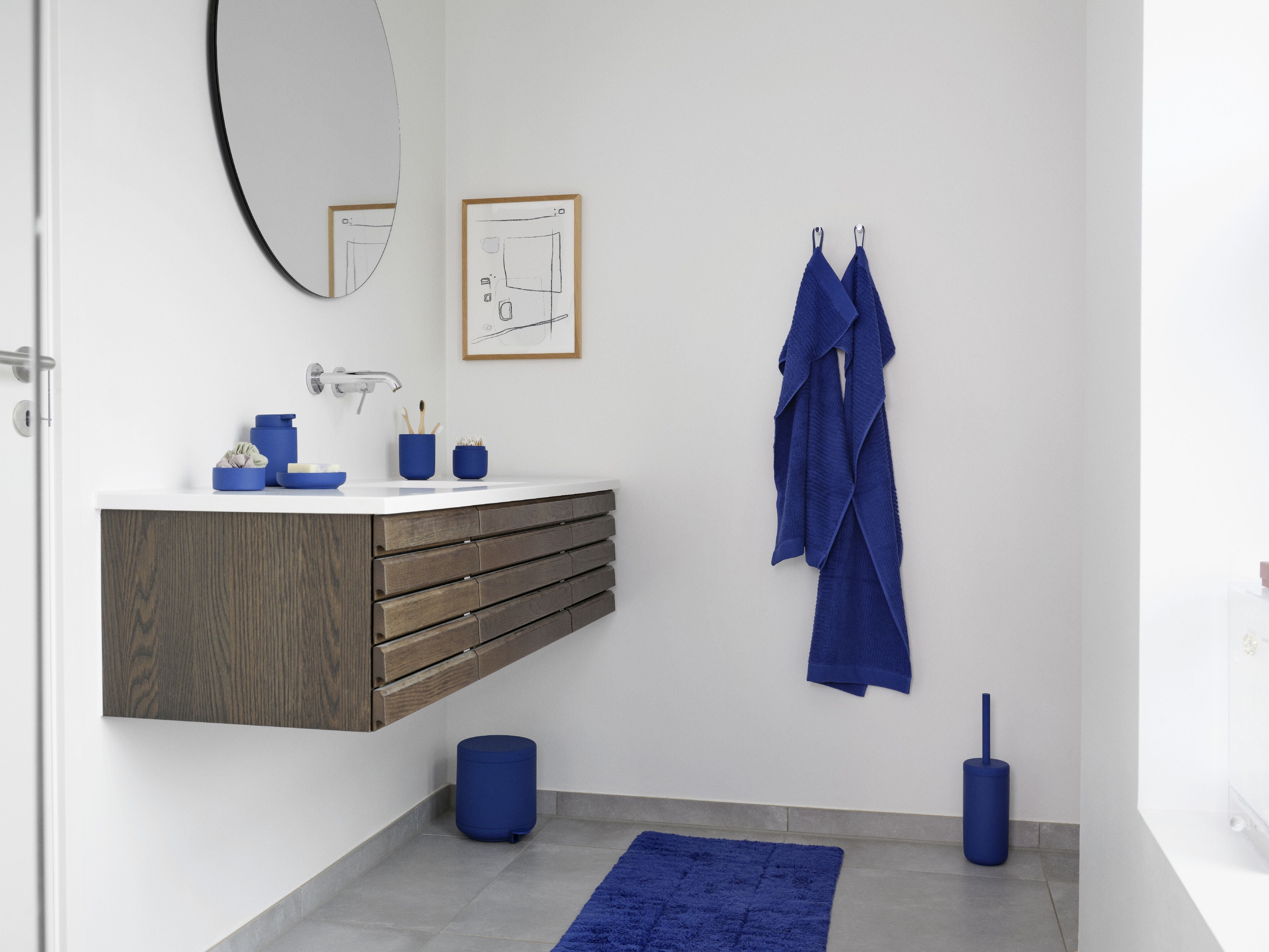 [product_category]-Zone Denmark Tiles Bath Mat 80 X 50 Cm, Indigo Blue-Zone Denmark-5722000315742-31574-ZON-3