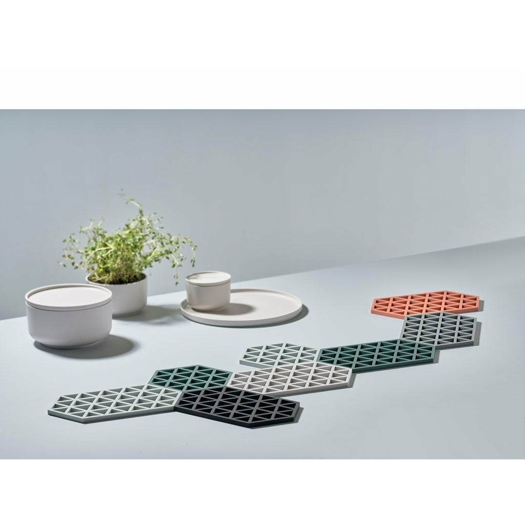 [product_category]-Zone Denmark Triangles Coaster 16 X14 Cm, Cool Grey-Zone Denmark-5708760641987-330226-ZON-2