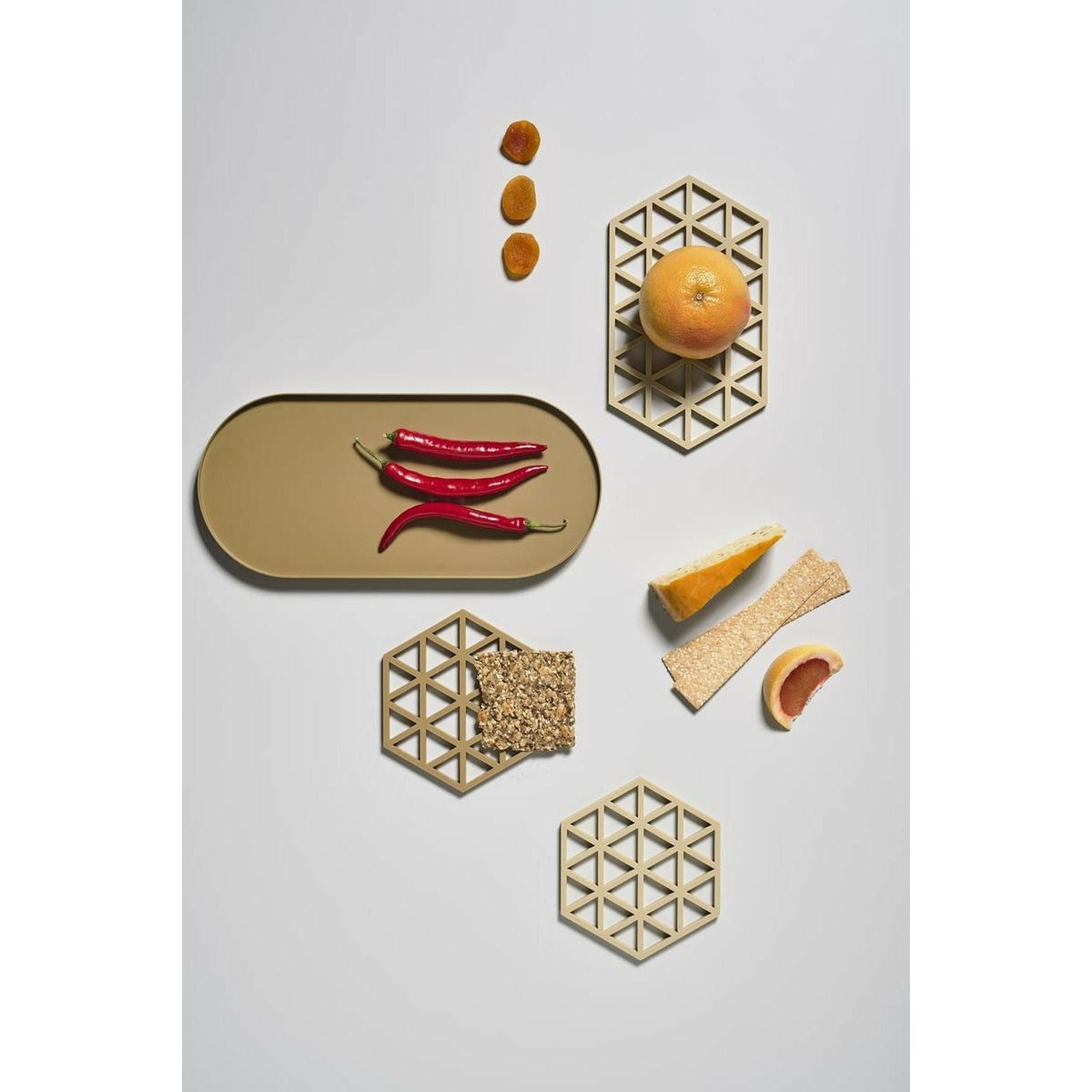 [product_category]-Zone Denmark Triangles Coaster, Khaki-Zone Denmark-5722000124283-12428-ZON-2