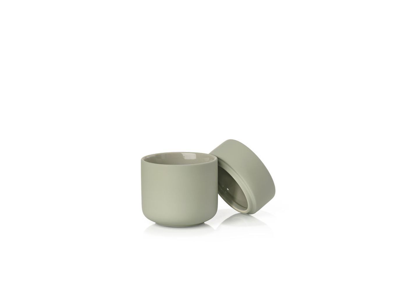 [product_category]-Zone Denmark Ume Cotton Swabs And Cosmetic Pads Container øx H 8,3x10,3 Cm, Eucalyptus Green-Zone Denmark-5722000157588-15758-ZON-2
