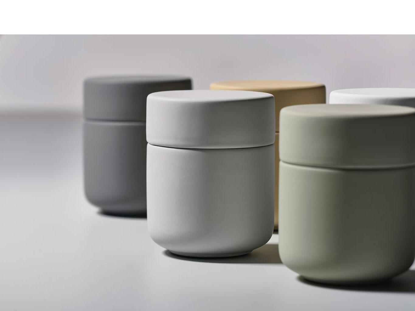 [product_category]-Zone Denmark Ume Cotton Swabs And Cosmetic Pads Container øx H 8,3x10,3 Cm, Eucalyptus Green-Zone Denmark-5722000157588-15758-ZON-3