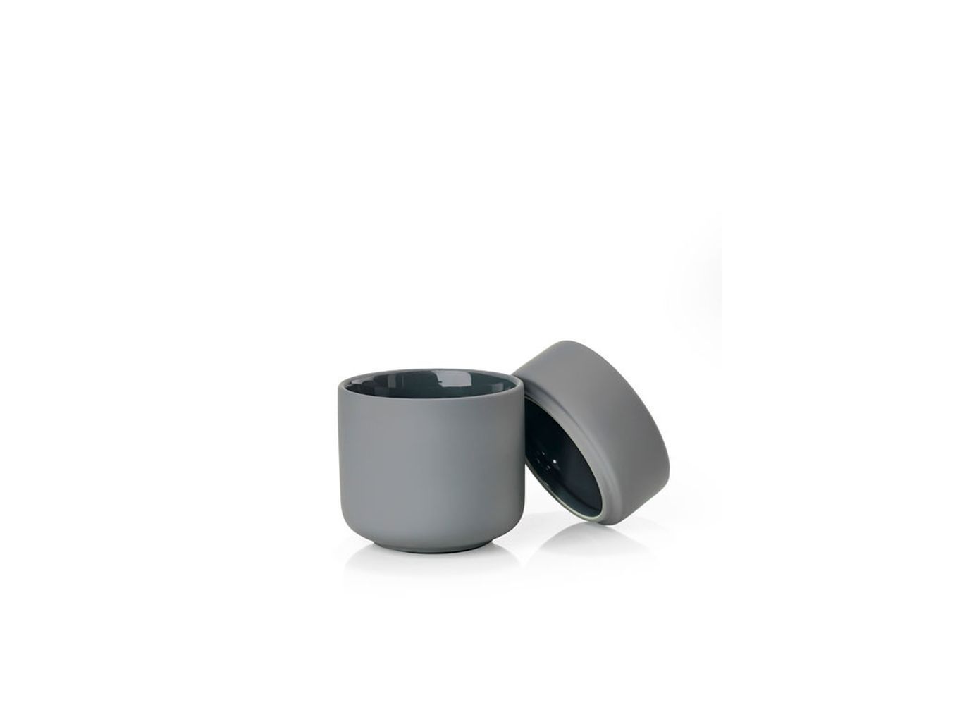 [product_category]-Zone Denmark Ume Cotton Swabs And Cosmetic Pads Container øx H 8,3x10,3 Cm, Grey-Zone Denmark-5722000157540-15754-ZON-2
