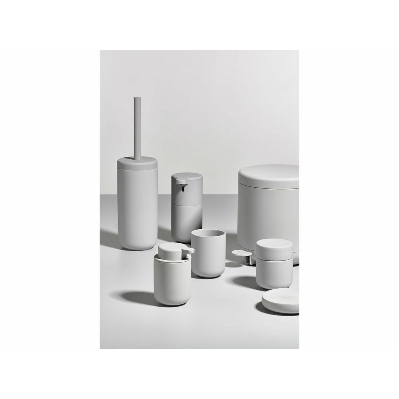 [product_category]-Zone Denmark Ume Cotton Swabs And Cosmetic Pads Container øx H 8,3x10,3 Cm, Soft Grey-Zone Denmark-5722000157564-15756-ZON-7