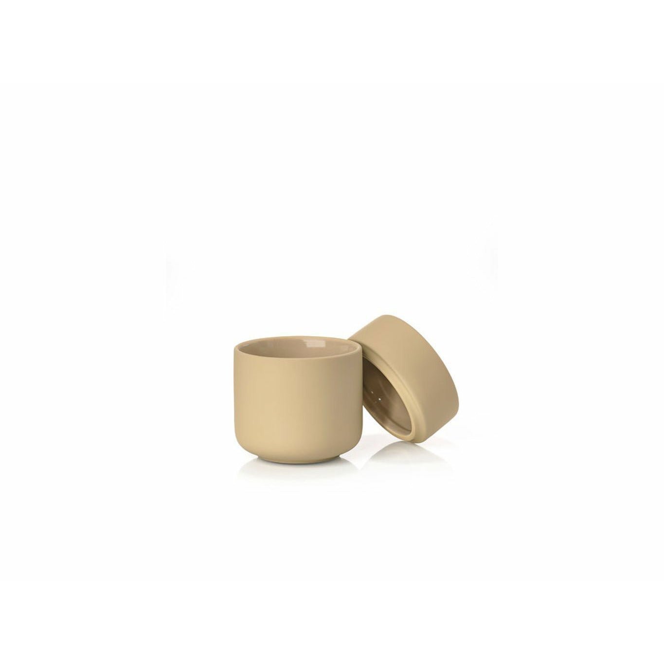 [product_category]-Zone Denmark Ume Cotton Swabs And Cosmetic Pads Container øx H 8,3x10,3 Cm, Warm Sand-Zone Denmark-5722000157595-15759-ZON-2