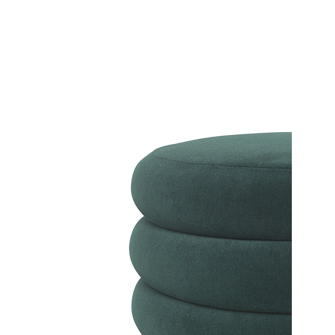 Ferm Living Pouf Round Stool Dark Green, ø90cm