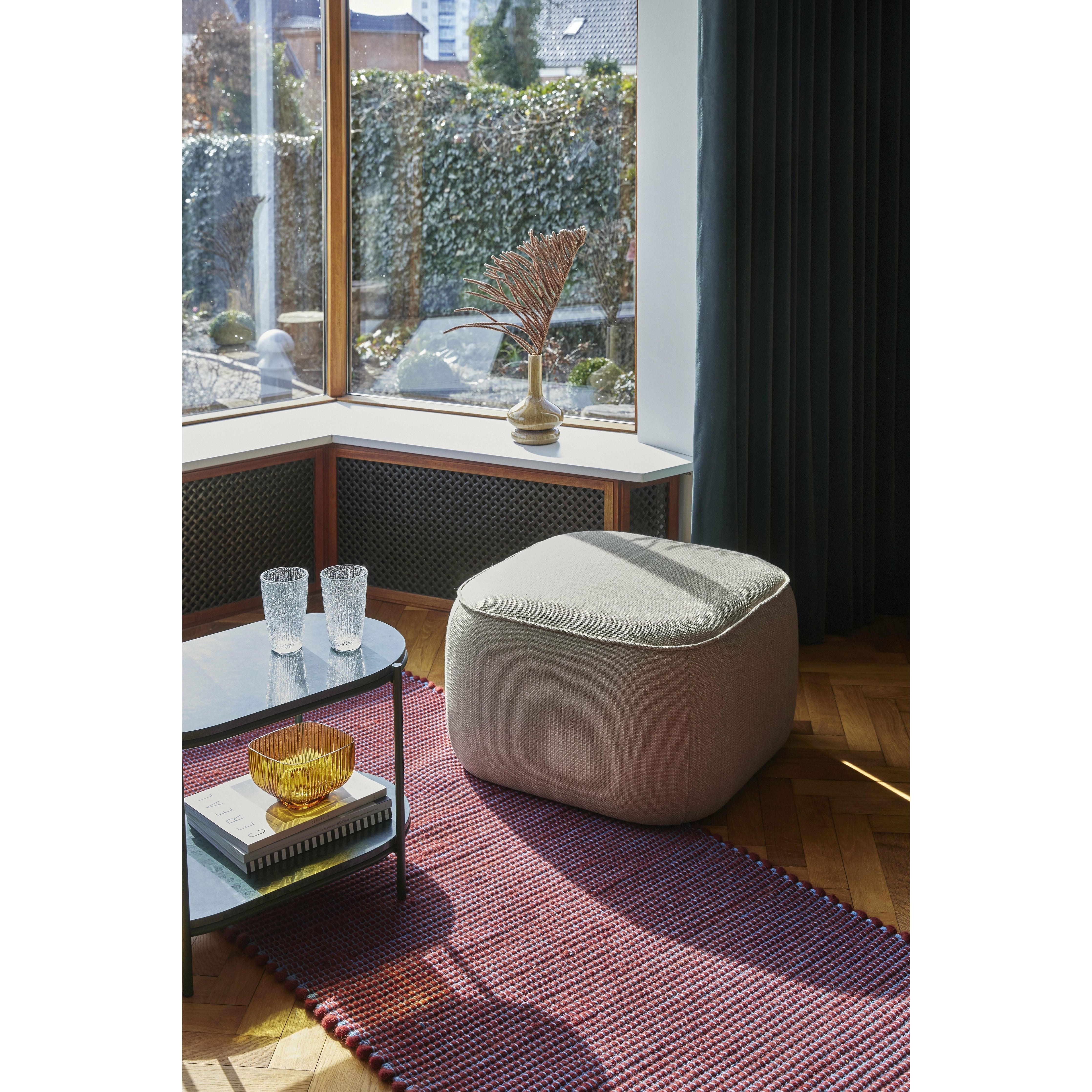 Hübsch Terning pouf polyester oeko tex, beige