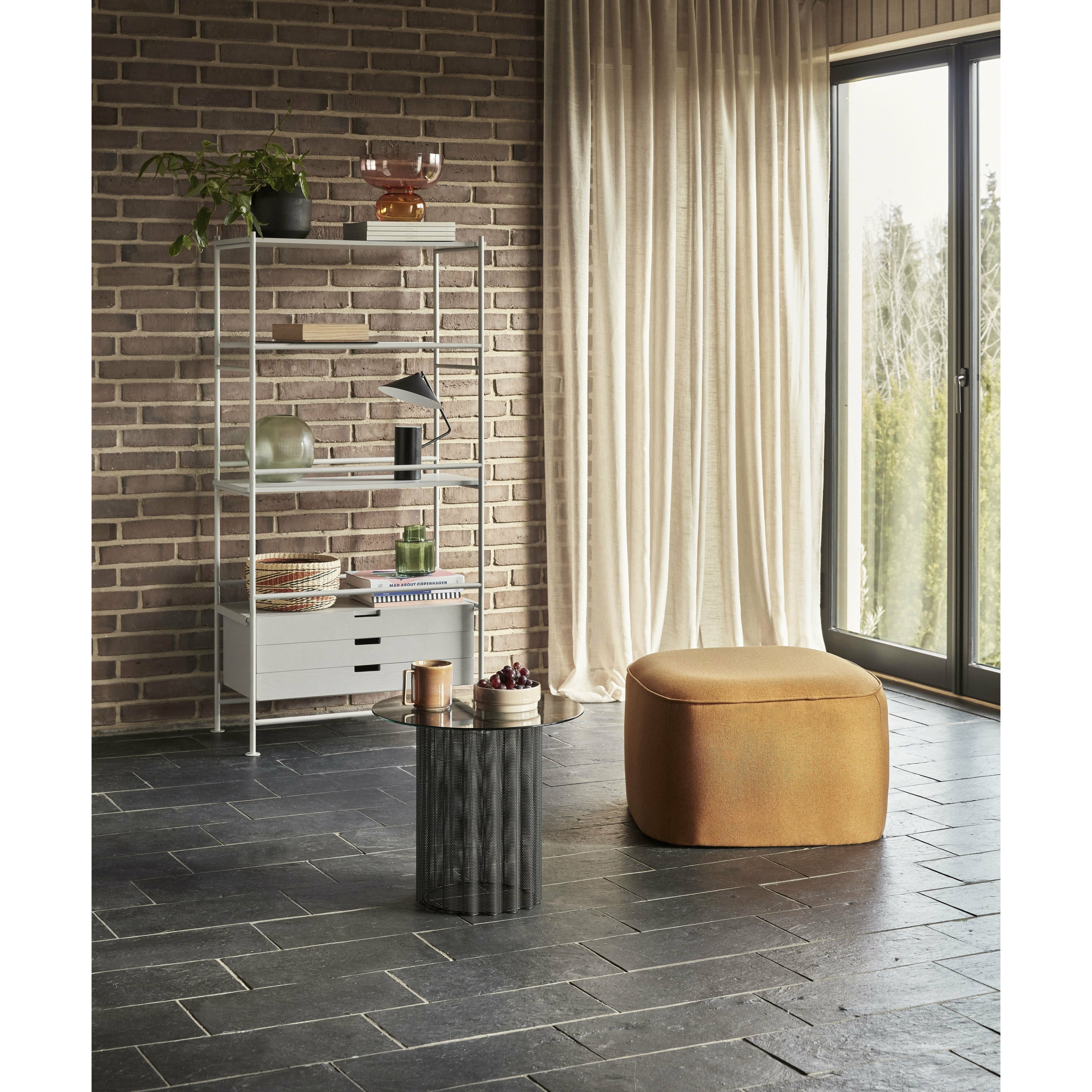 Hübsch Terning pouf polyester oeko tex orange