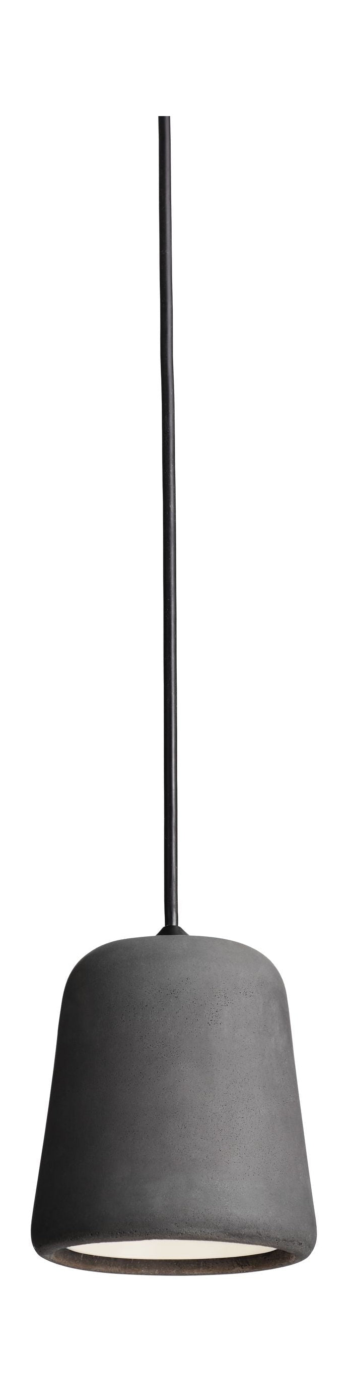 New Works Material Pendant, Dark Grey Concrete/Black Fitting