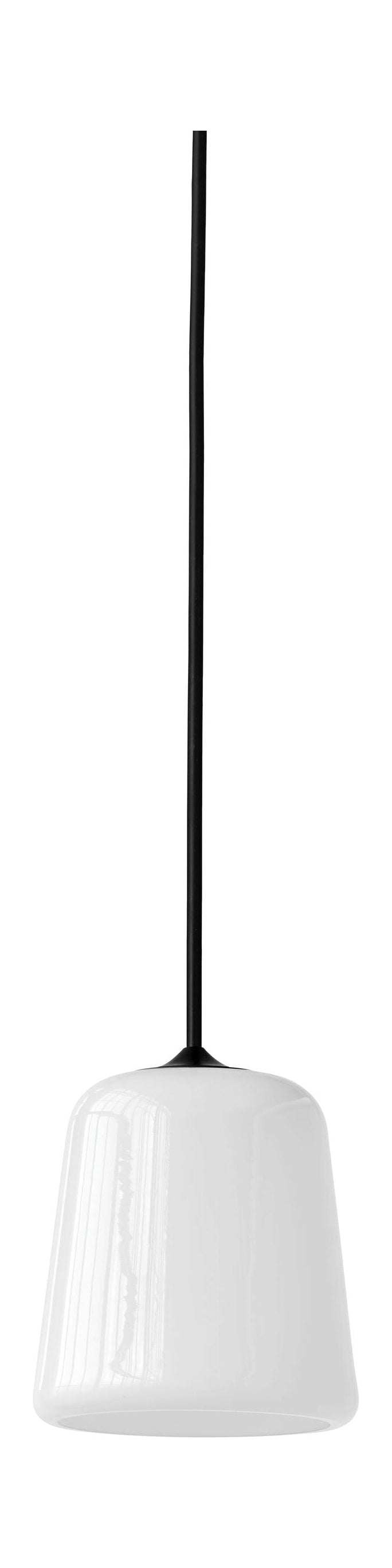 New Works Material Pendant White Opal Glass/Black Fitting