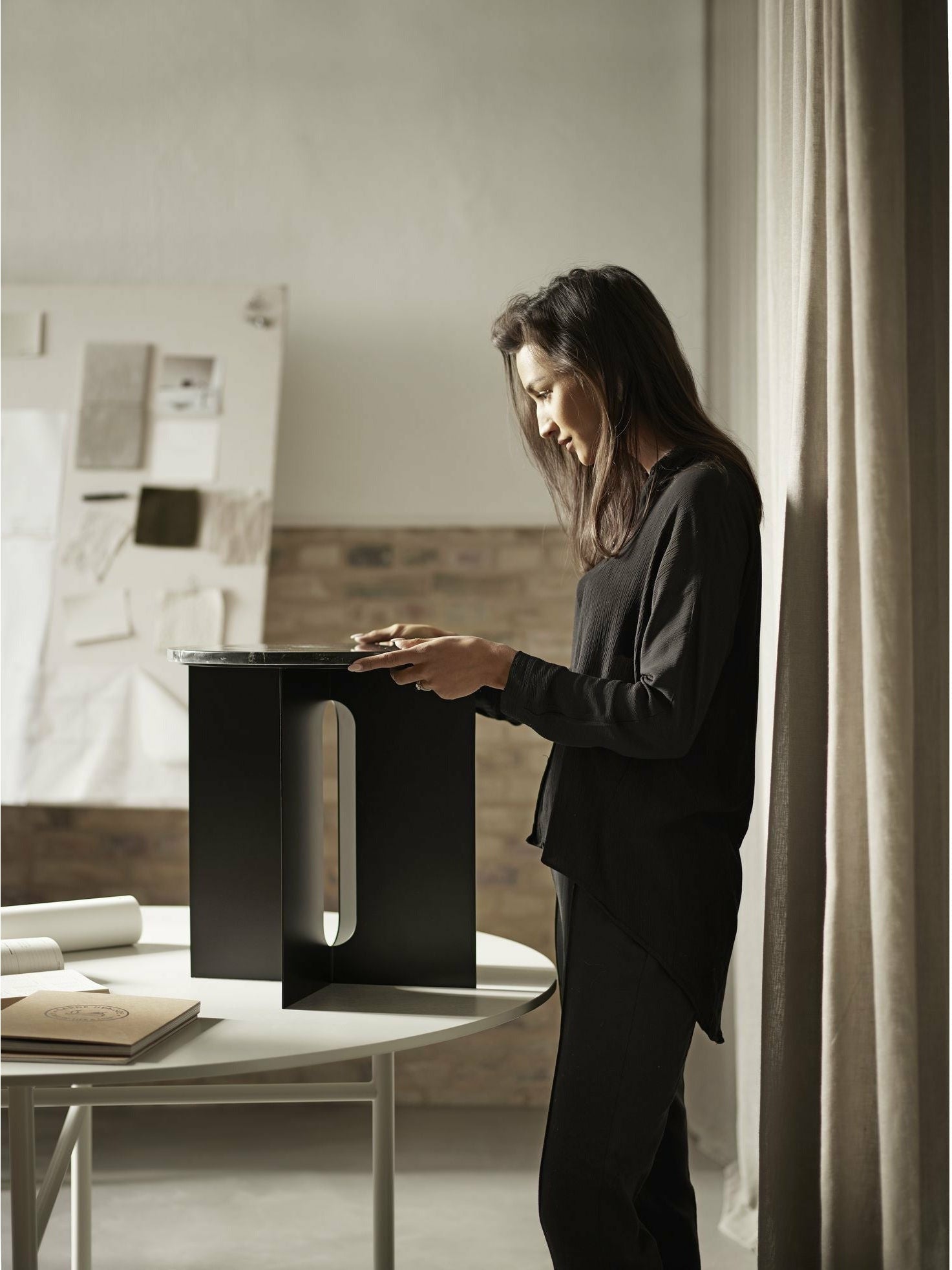 Audo Copenhagen Androgyne side bordplade, krystalrose marmor