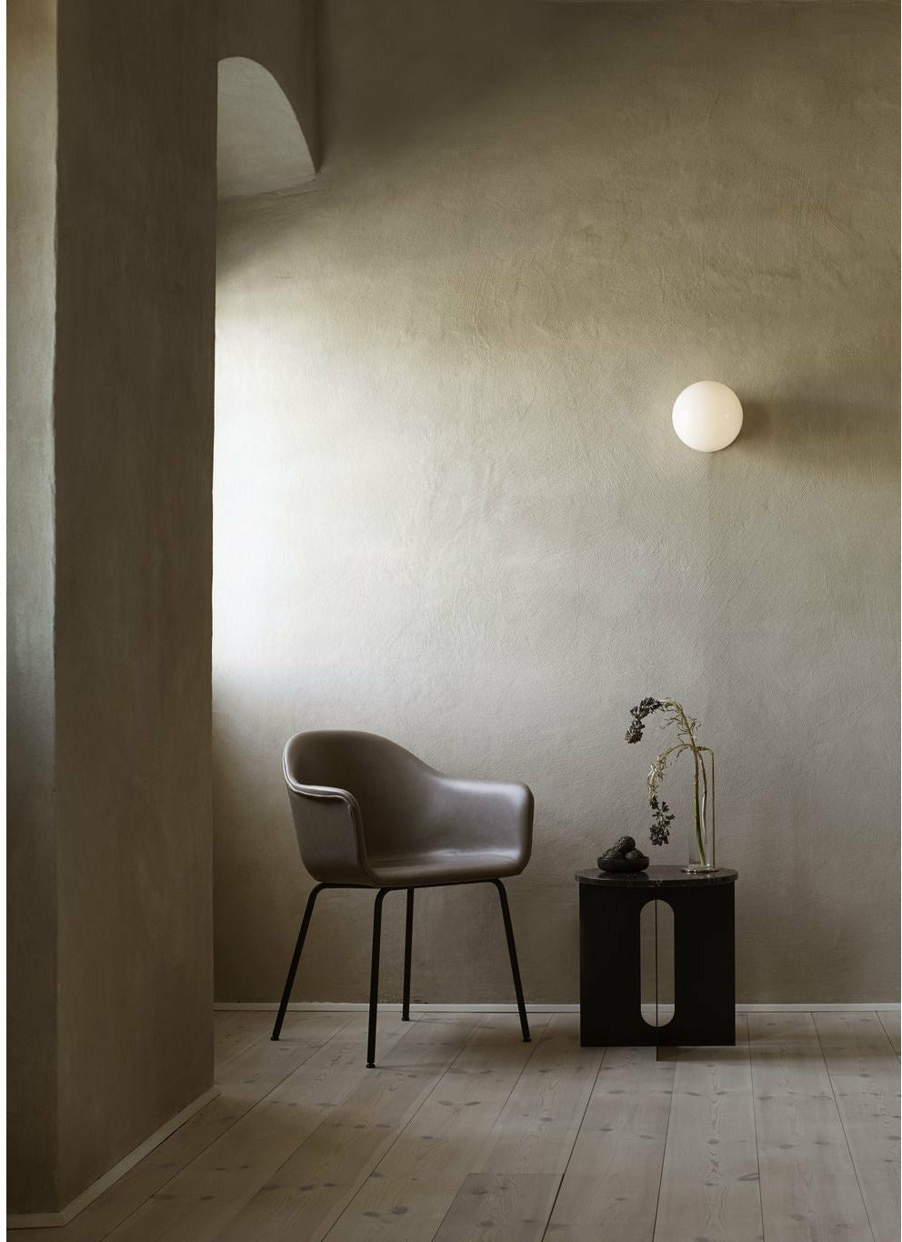 Audo Copenhagen Androgyne side bordplade, krystalrose marmor