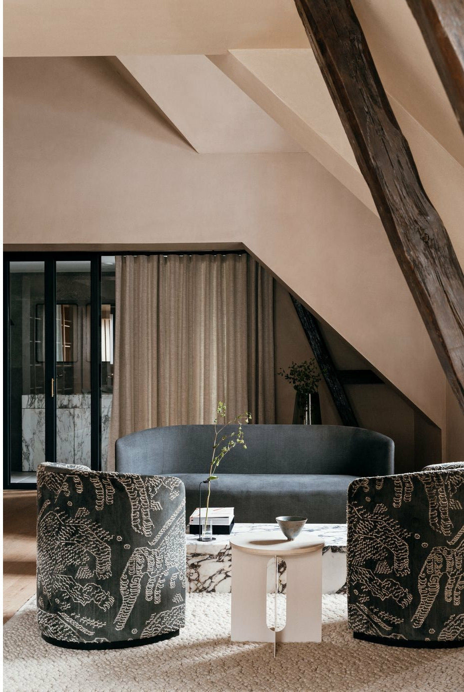 Audo Copenhagen Androgyne side bordplade, krystalrose marmor